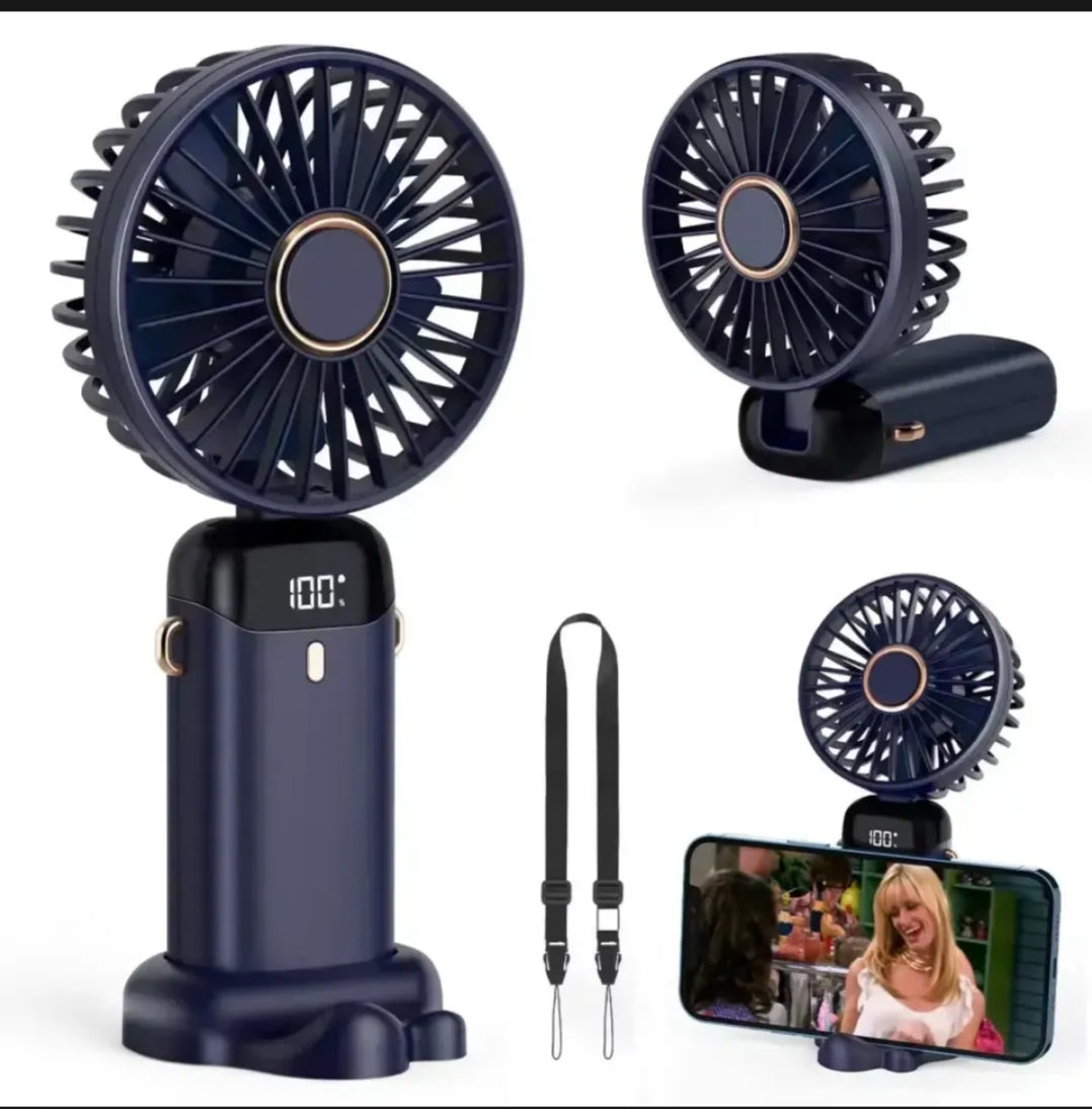 Handheld Mini Fan Foldable Portable Neck Hanging Fans 5 Speed USB